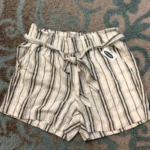 Old Navy Paper Bag Striped Shorts with Belt .. Brand New
